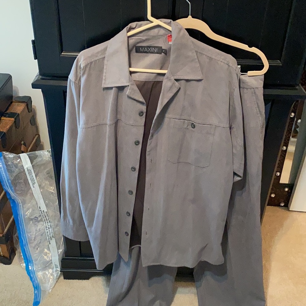Maxini Men’s Suede Pants & Shirt Set